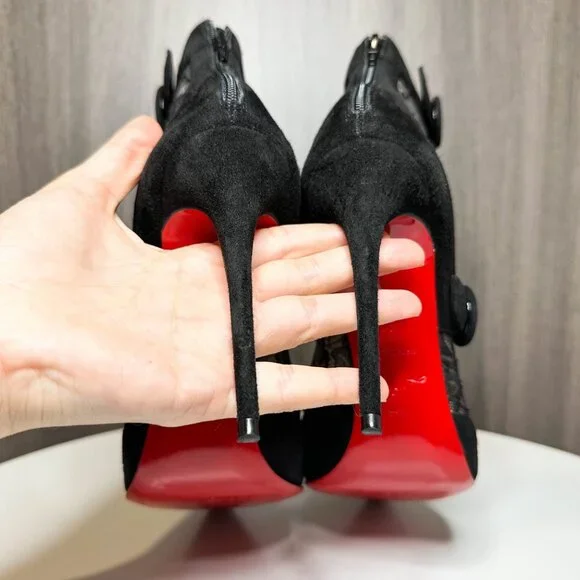 Louboutin Boteboot Suede and Lace Ankle Boots - Picture 7 of 10